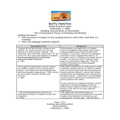 September 2 response to rosenblatt from buffy hamilton