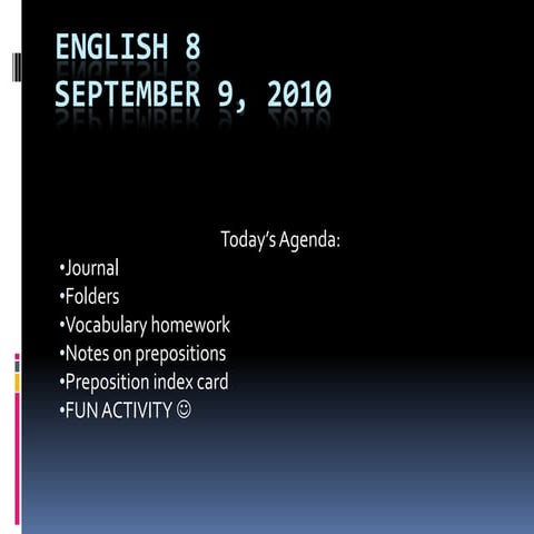 September 9 English 8