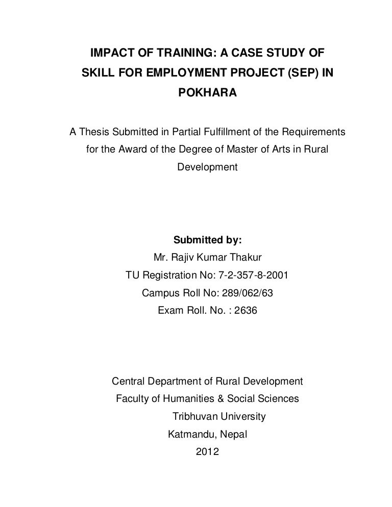 Training and development thesis