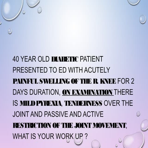 Septicarthritis (inflammation of the joint)