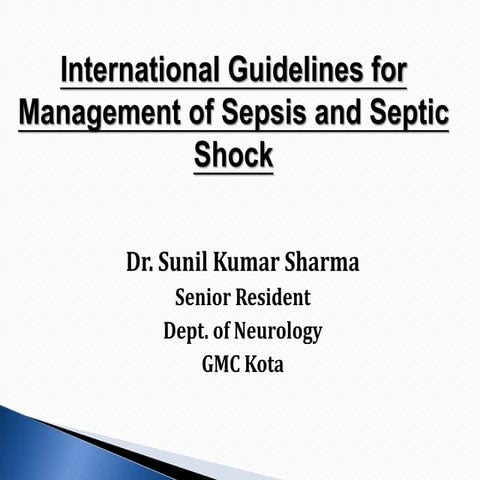 Septicemia international management guideline