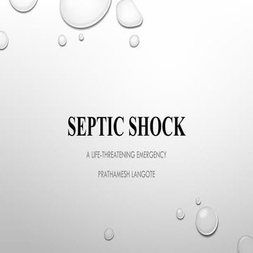 Septic_Shock_Presentation on pharmacotherapeutic | PPTX