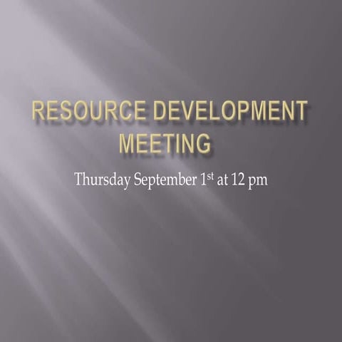 Sept resource development meeting