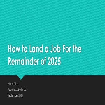 How to Land a Job for the Remainder of 2025