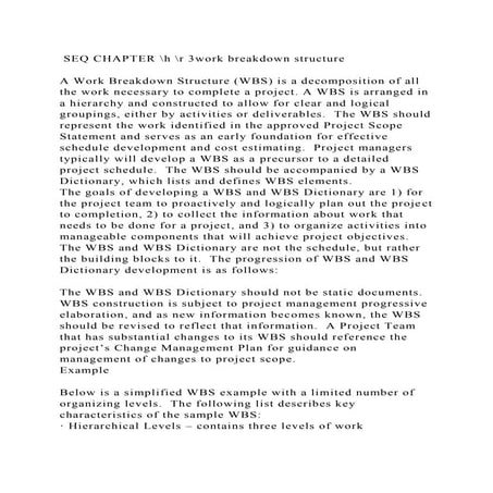  SEQ CHAPTER h r 3work breakdown structure A Work Breakdown St.docx
