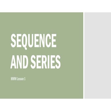 Grade 7 Lesson about SEQUENCE AND SERIES | PPT
