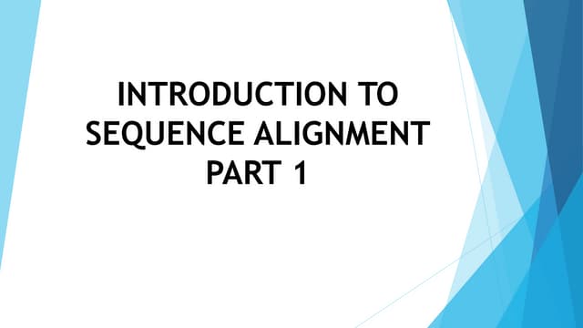 Sequence alignment 1