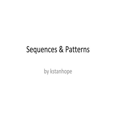 Sequences & Patterns | PPT