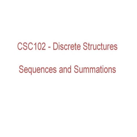 Sequences and summations