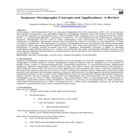 Sequence stratigraphy concepts and applications