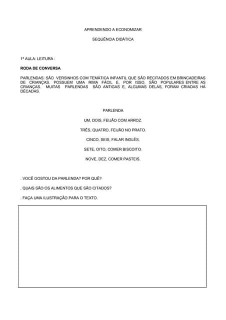 Sequencia didática. GALINHA VERMELHA