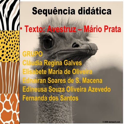 Sequencia didática texto avestruz | PPT