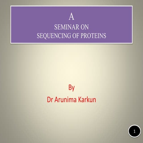 Sequencing of protein