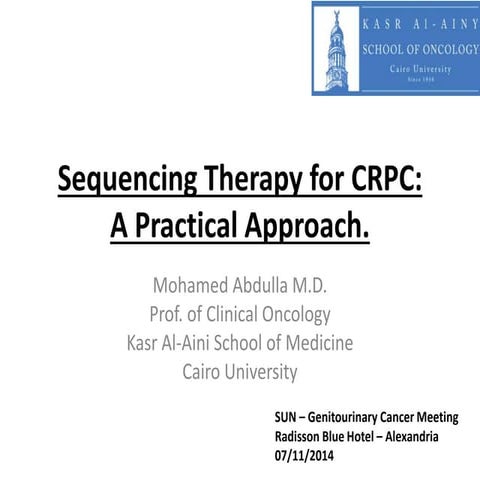 Sequencing therapy for crcp  a practical approach