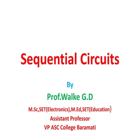 Sequential circuits | PPT