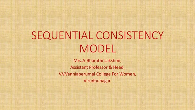 Sequential consistency model