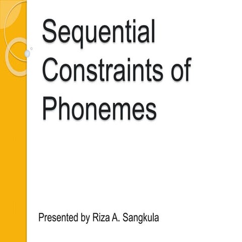 Sequential constraints of phonemes   ms sangkula