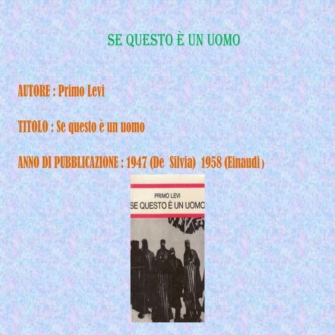 Se questo è un uomo | PDF