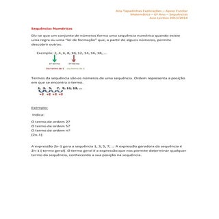 Sequências   6º ano