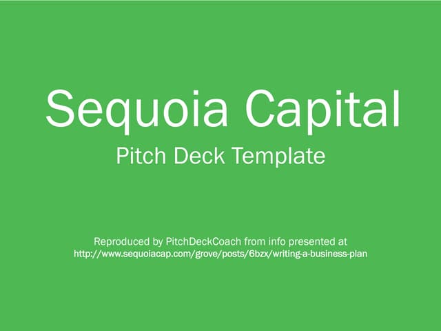 Sequoia Capital Pitch Deck Template