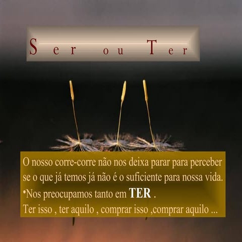 Atividade didática ser e o ter | PPTX