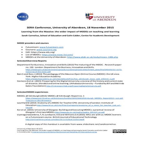 SERA conference mooc resources