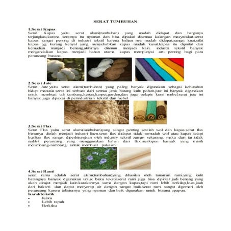 Berikut Sifat Serat Kapas Yang Menyebabkan Mudah Kusut Adalah Macam macam serat