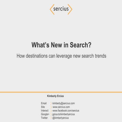 SEO Trends - Presented at eTourism Summit