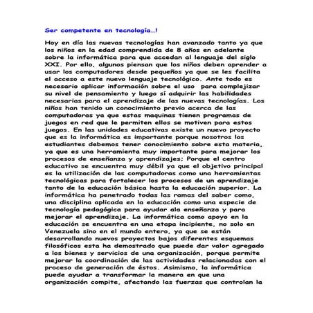 Ser competente en tecnología