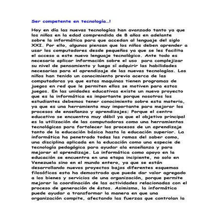 Ser competente en tecnología
