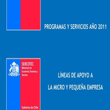 Sercotec lineas de apoyo 2011