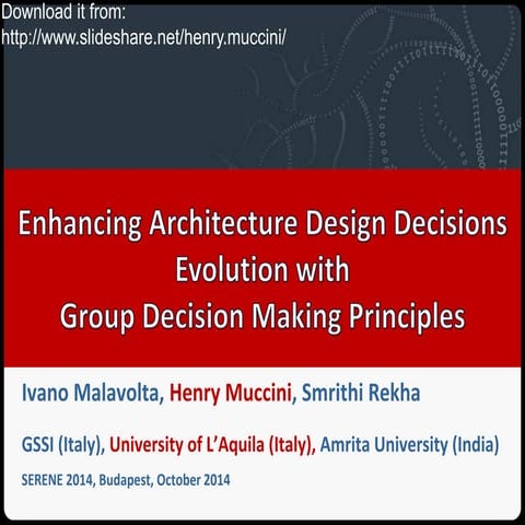 Group Decision Making to improve Software Resilience