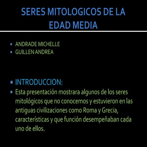 Seres mitologicos de la edad media