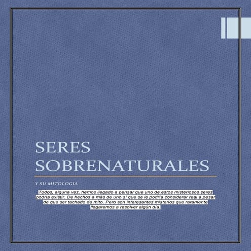 Seres sobrenaturales