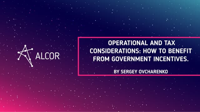 Sergey ovcharenko   operational and tax considerations