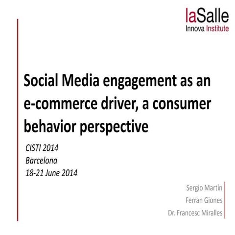 Social Media engagement as an e-commerce driver, a consumer behavior perspect...