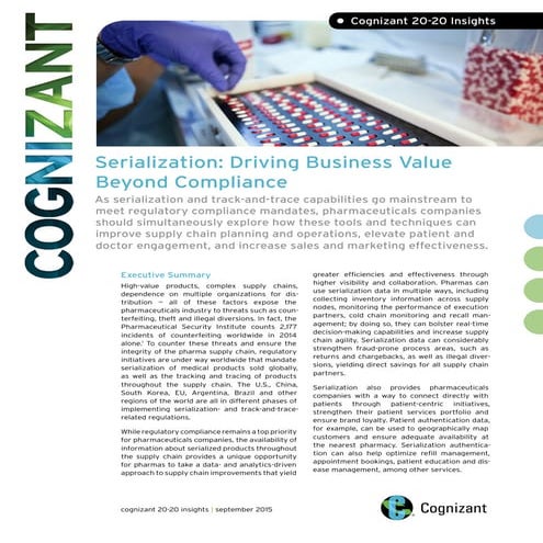 Serialization: Driving Business Value Beyond Compliance