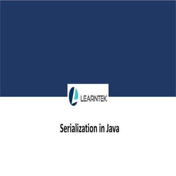 Serialization in java | PPTX
