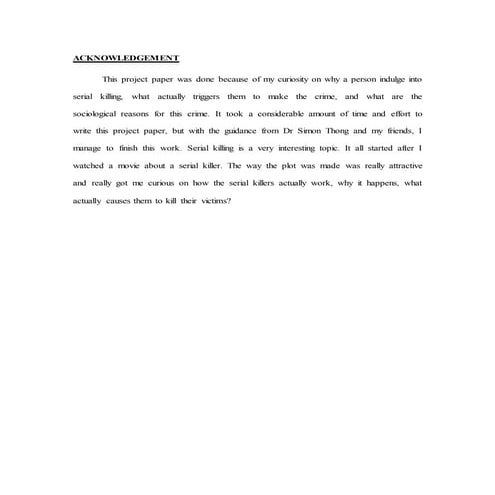 Serial killing and related