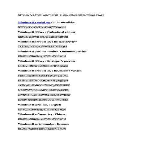 Serial number windows 8.1