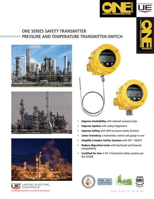 Series One Safety Transmitter, Pressure and Temperature Switch