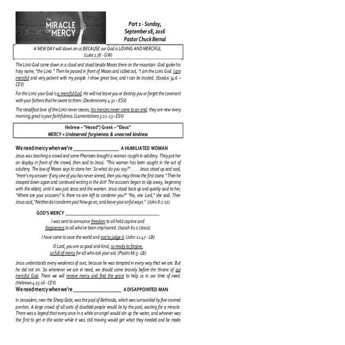 The Miracle of Mercy - Part 1