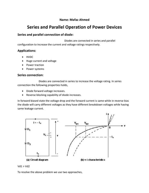 Series and parallel operation of power devices