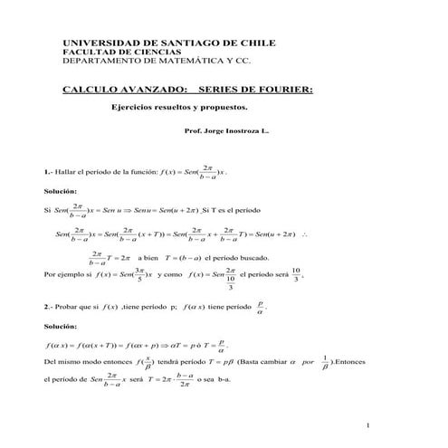Series de fourier 22 Ejercicios Resueltos