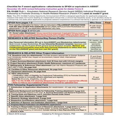 Final series f forms checklist_individual nrsa f-award (f31 diversity ...