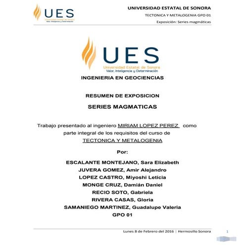 Series magmaticas exposicion