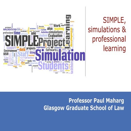 SIMPLE, simulations and professional learning