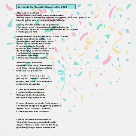 Sermó Rei Carnestoltes 2023