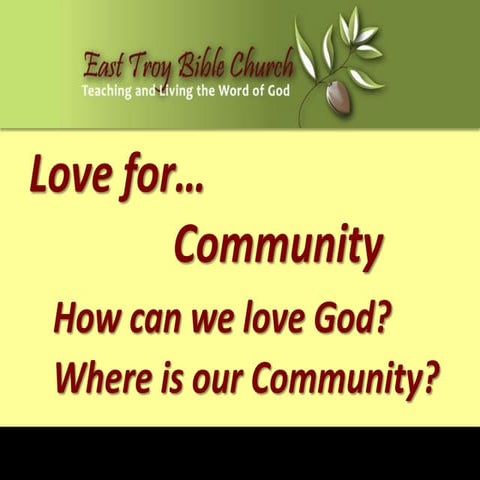 "Love For... Community"