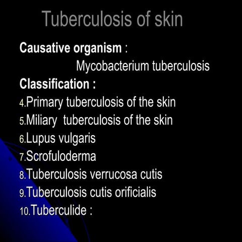 Cutaneous tuberculosis | PPTX